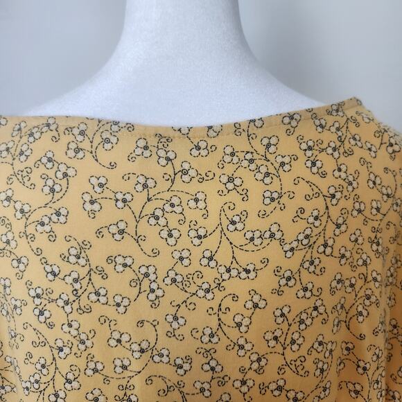 Vtg 90s Moda International Dress Size Large Womens Maxi Yellow Floral Buttonup - Picture 9 of 16